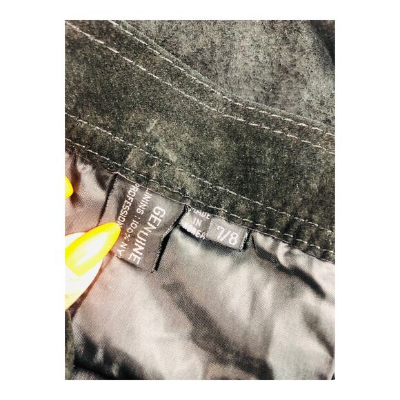 3580 Women Black Suede Leather Pencil Skirt Mini High Ris 7/8 Vintage 90’s - Picture 10 of 10